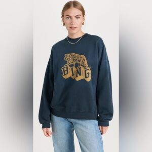 Anine Bing Navy and Gold Sweatshirt
